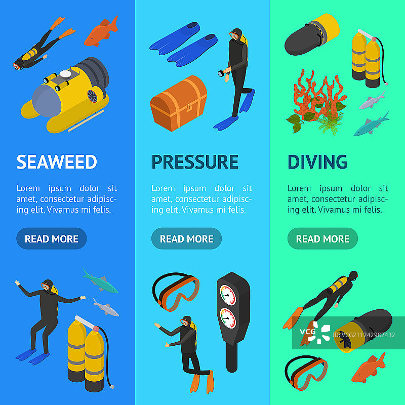 3D潜水标志竖版banner图片素材