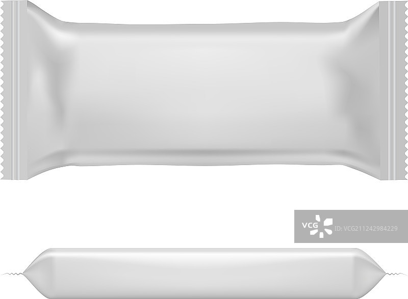 逼真的食品零食枕头袋模型图片素材