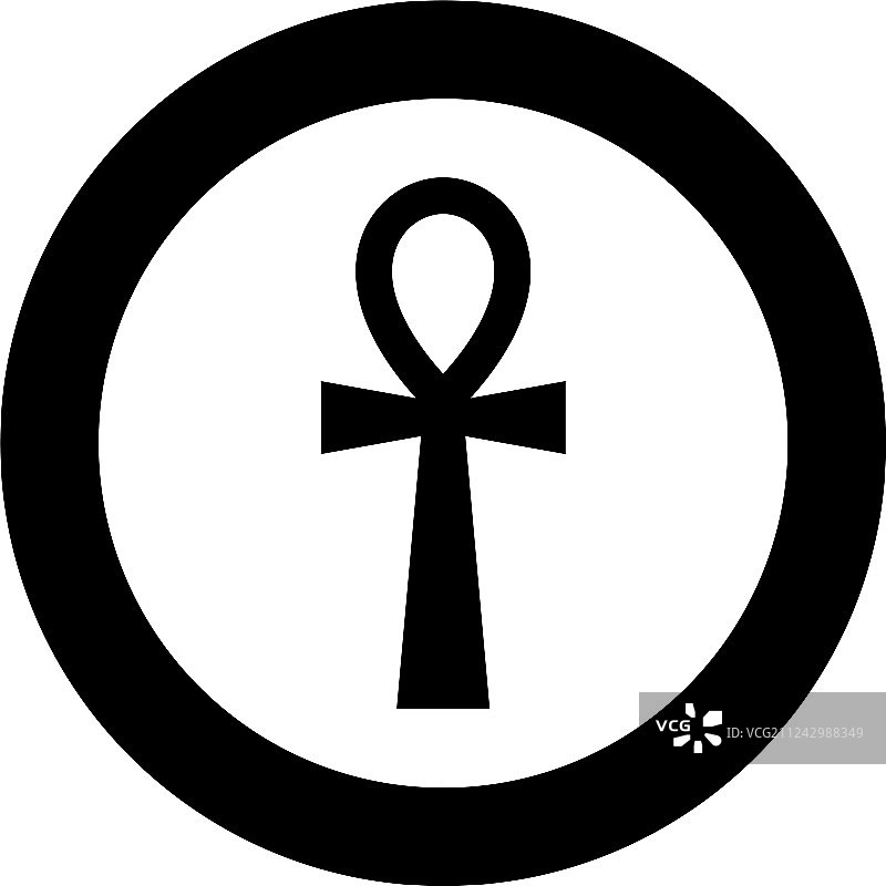 科普特十字安卡黑色图标图片素材