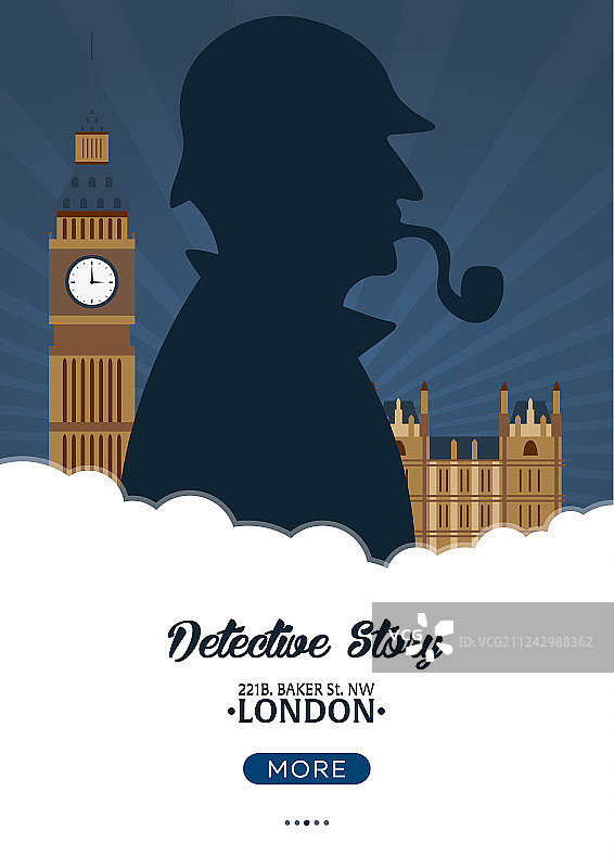 夏洛克·福尔摩斯侦探海报图片素材