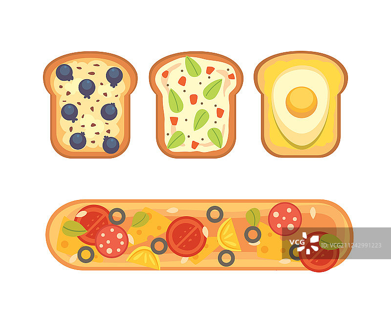 吐司和三明治早餐面包图片素材