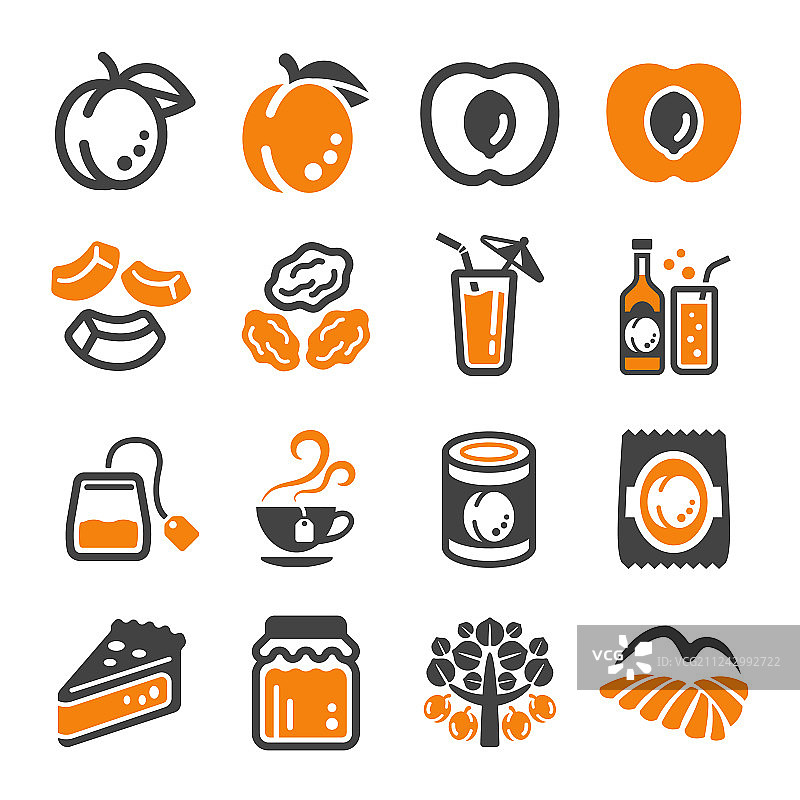 杏子图标合集图片素材