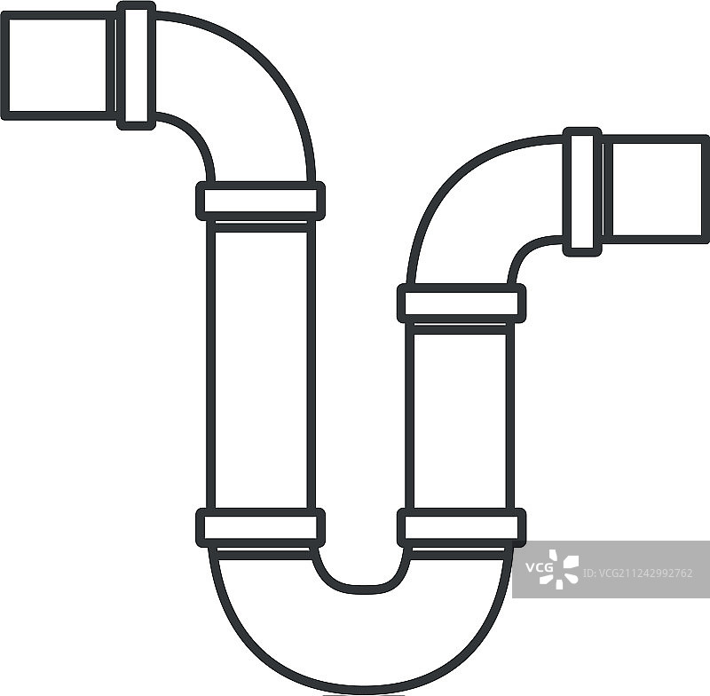 排水管虹吸管的单色轮廓图片素材