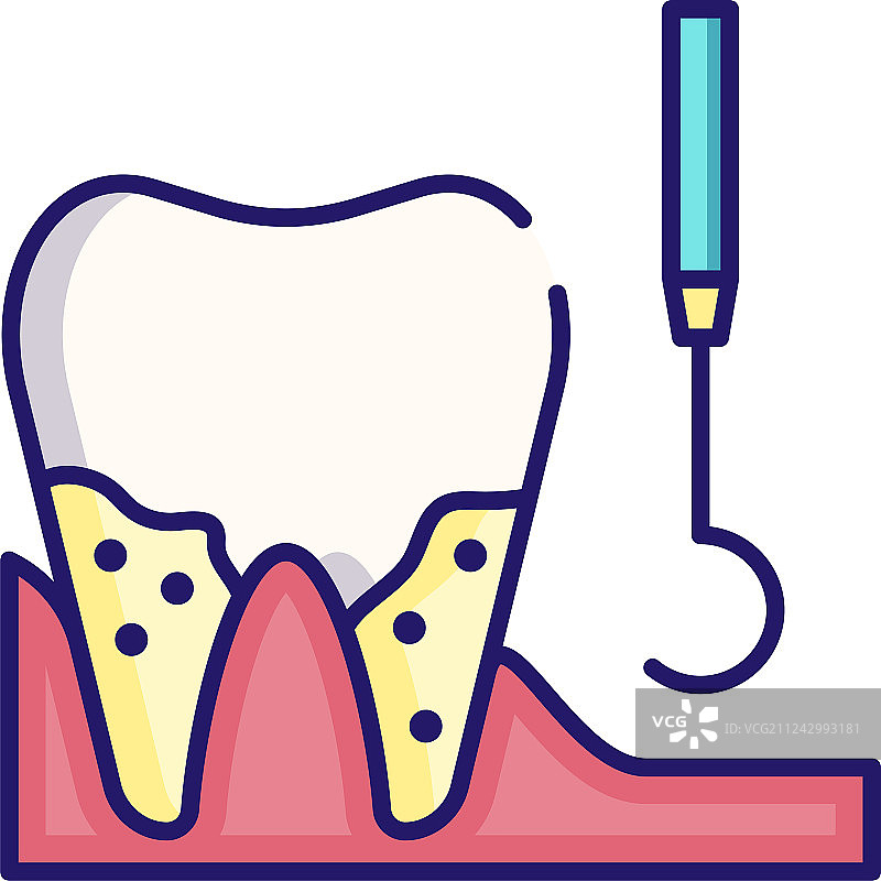 牙菌斑清洁线稿图片素材