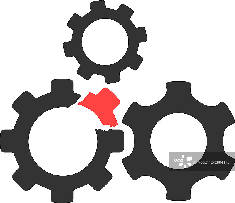 损坏的齿轮机构图标图片素材