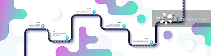 路线图和旅程路线信息图表模板图片素材