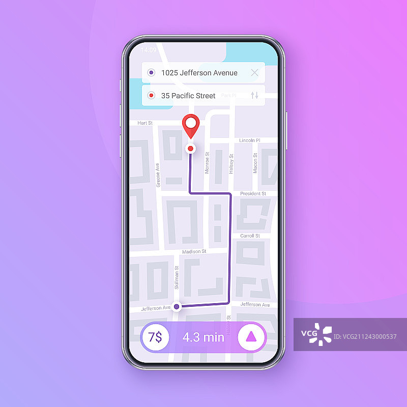 城市地图导航手机信息图图片素材