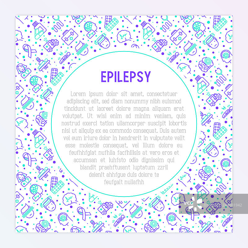 癫痫概念细线图标图片素材