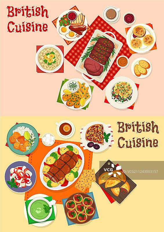 英式早餐和晚餐美食图标图片素材
