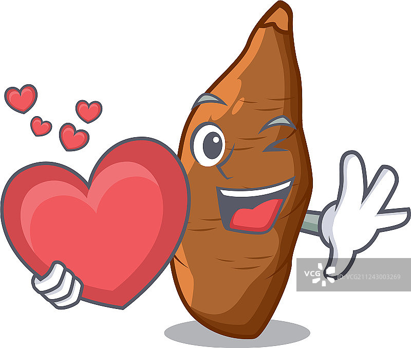 卡通桌上的成熟木薯图片素材