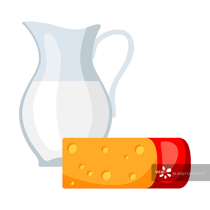 乳制品牛奶和奶酪图标图片素材