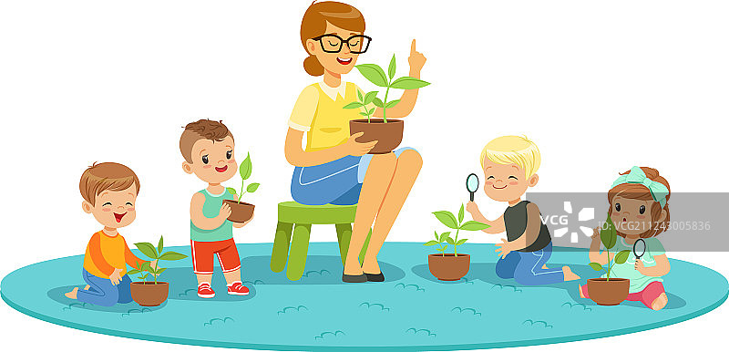 幼儿园儿童的生物课图片素材