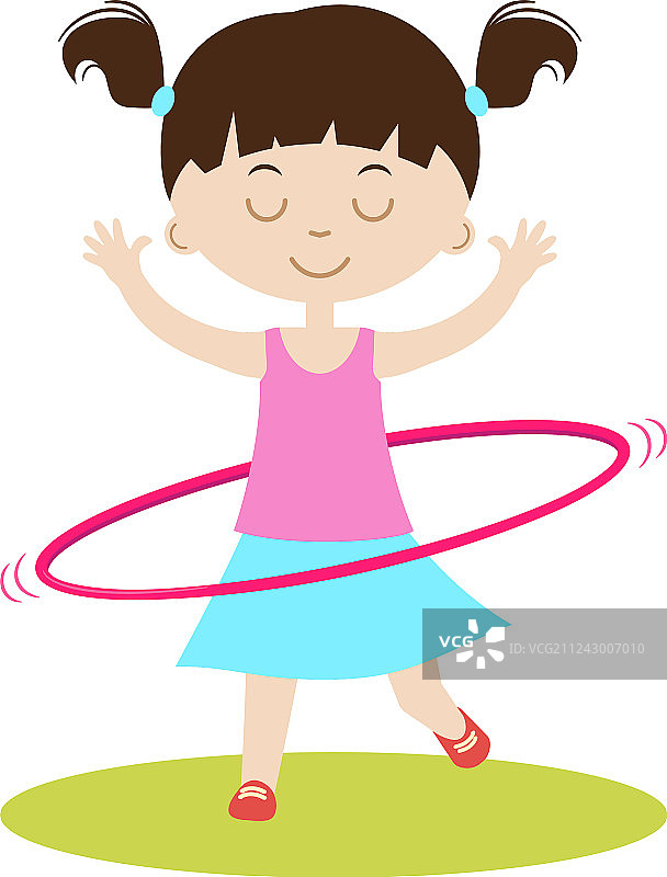 玩呼啦圈的可爱女孩图片素材