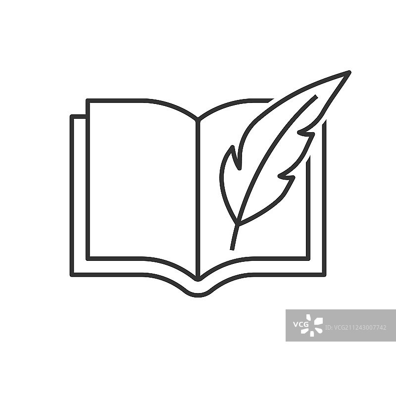 带有羽毛笔的书籍图片素材