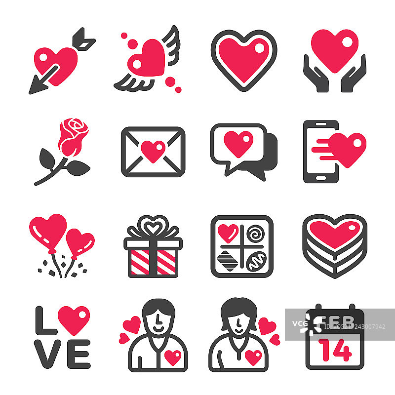 情人节图标合集图片素材