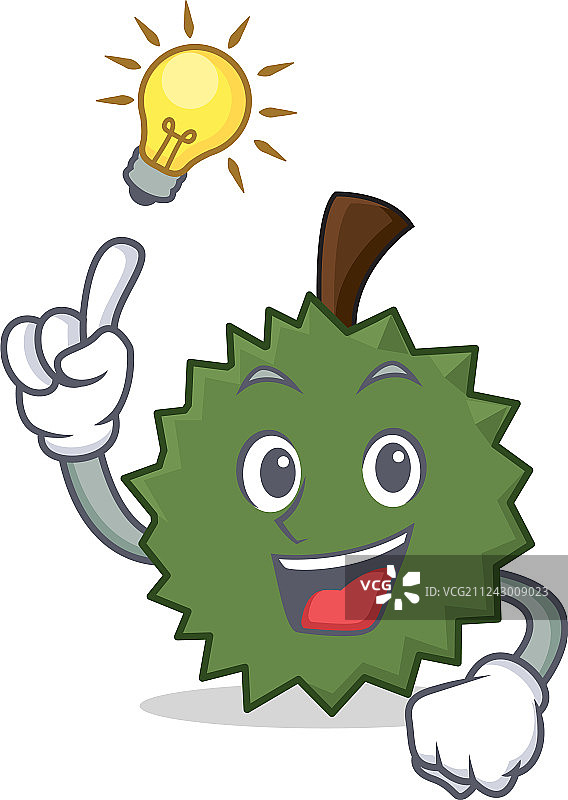 有想法的榴莲吉祥物卡通形象图片素材