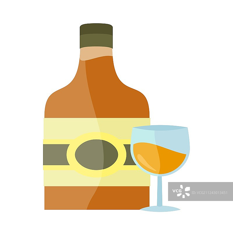 扁平风格设计的酒精瓶图片素材