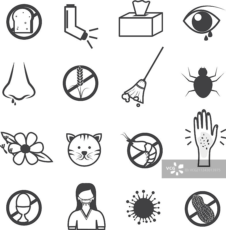 过敏图标合集图片素材