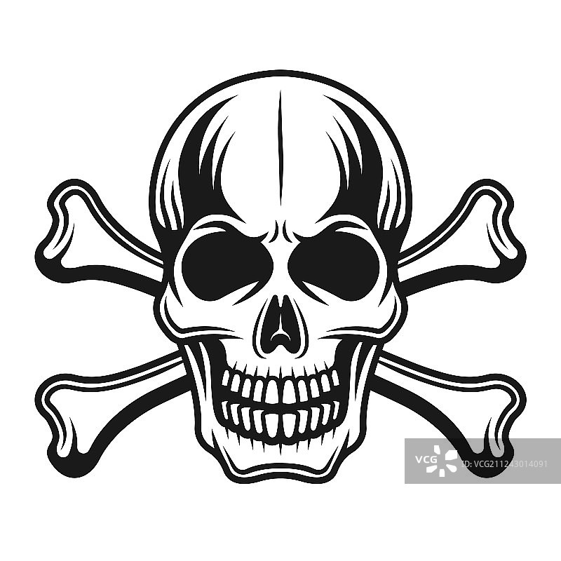 带交叉骨的骷髅细节图片素材