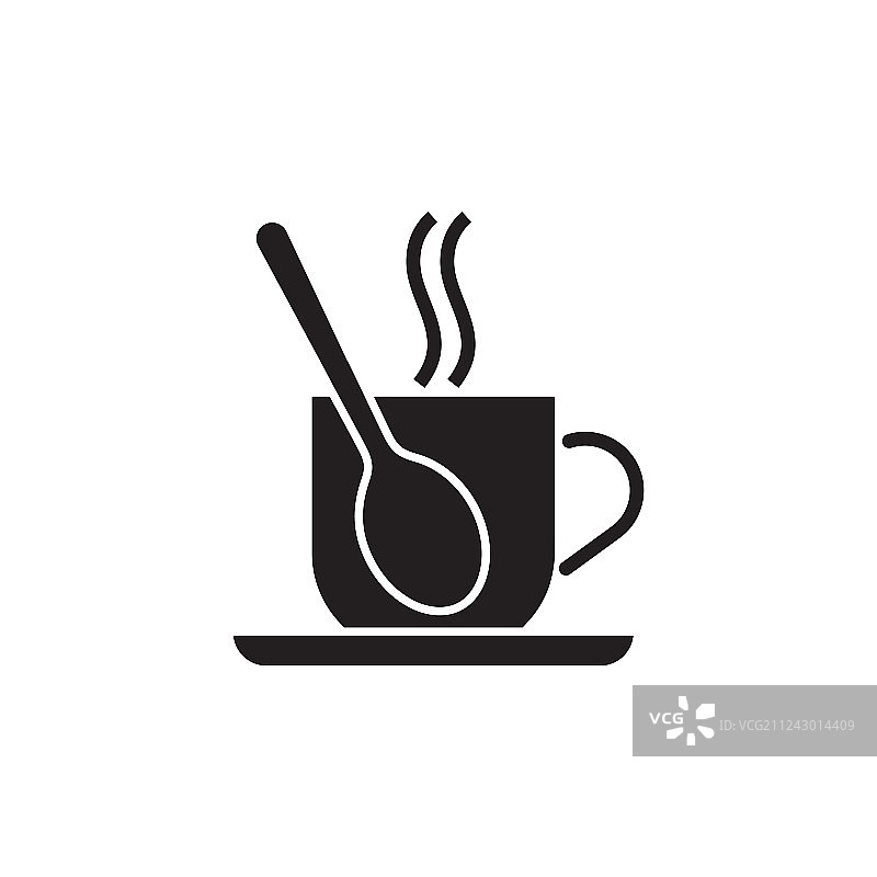 带勺子的咖啡杯图片素材