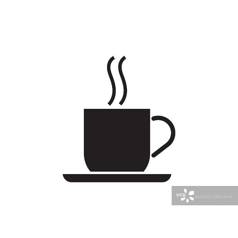 黑色咖啡杯与碟子图片素材