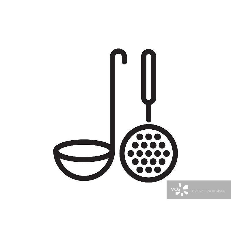 长柄勺和撇沫器图片素材