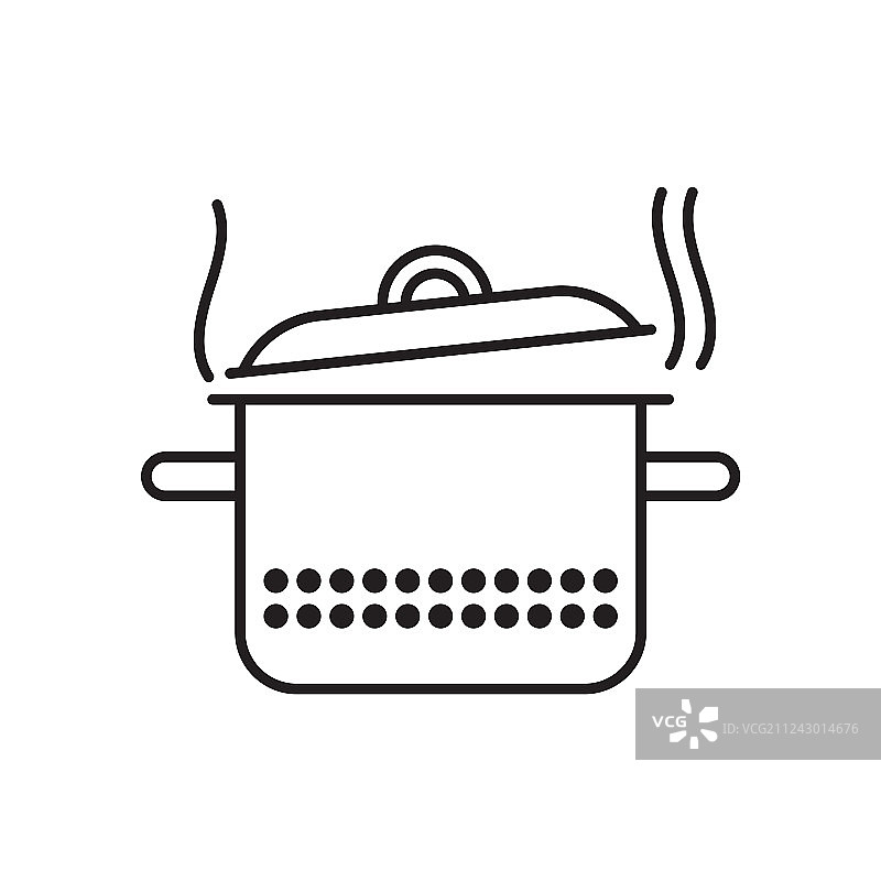 冒着热气的平底锅图片素材