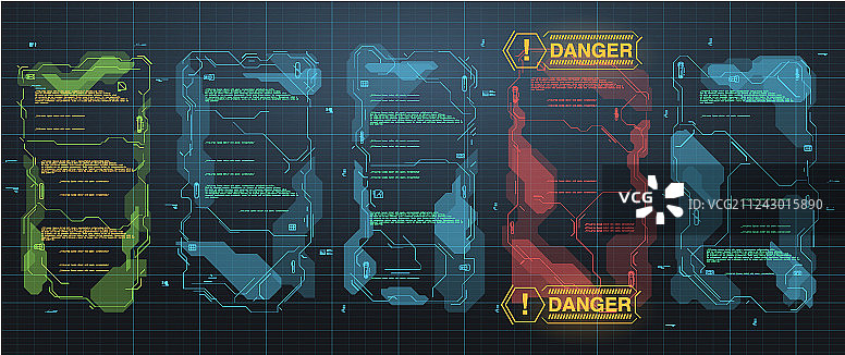 HUD抬头显示信息图表面板图片素材