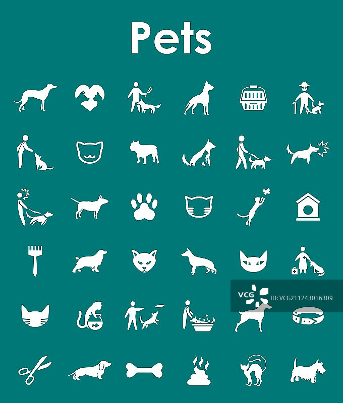 宠物简约图标合集图片素材