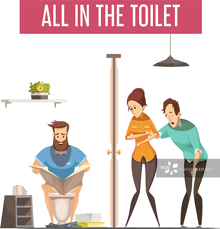 排队上厕所设计概念图片素材