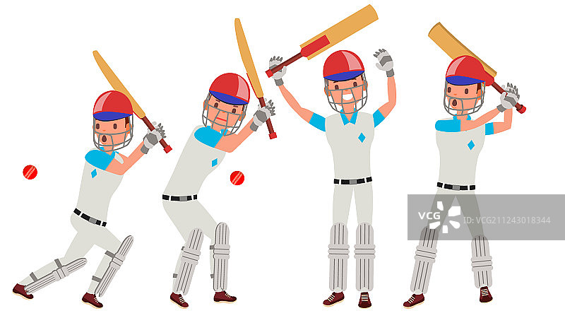 板球队员比赛中图片素材