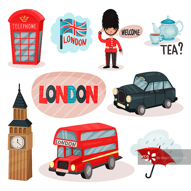 扁平风格联合文化符号图片素材