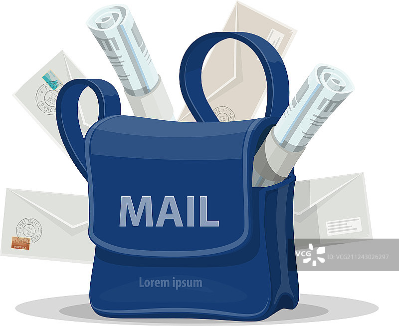 邮递员的邮包与信封图标图片素材