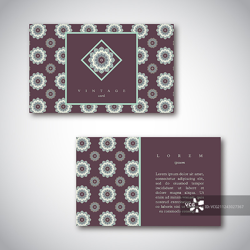 手绘曼陀罗名片素材合集图片素材