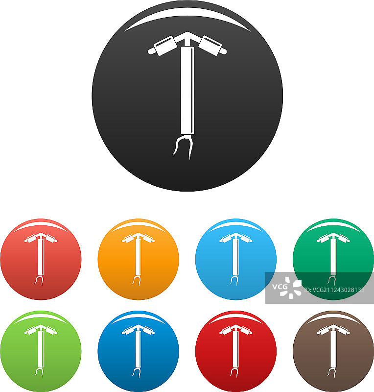 彩色避孕工具图标集图片素材