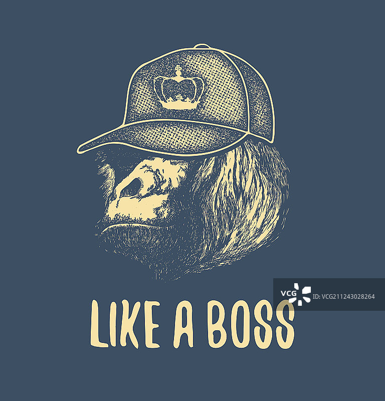 带有老板范儿文字的猴子脸图片素材