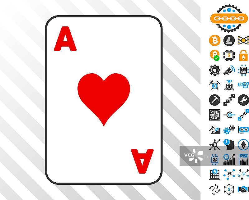 红桃A扑克牌及奖励图片素材