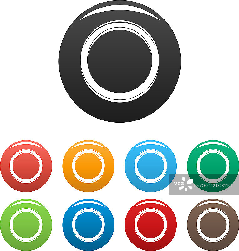 激素环彩色图标集图片素材