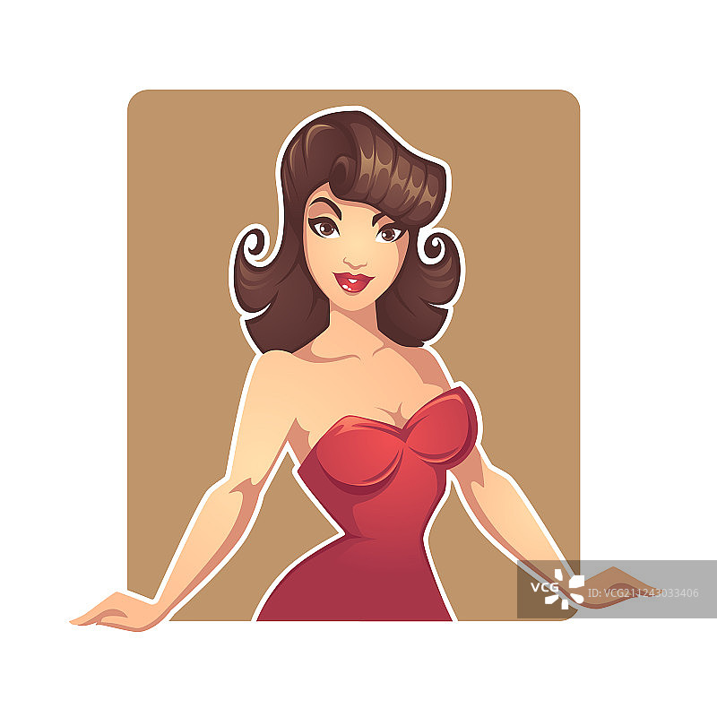 卡通美女促销员图片素材