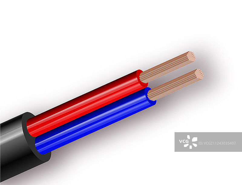 绝缘双股铜芯电缆图片素材