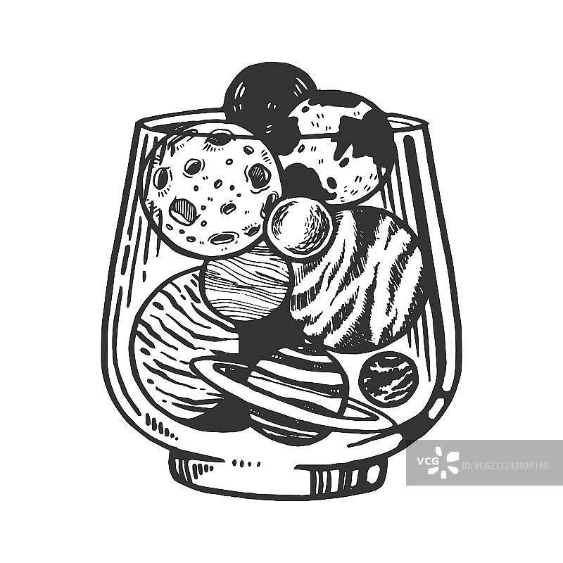 玻璃雕刻中的太阳系行星图片素材