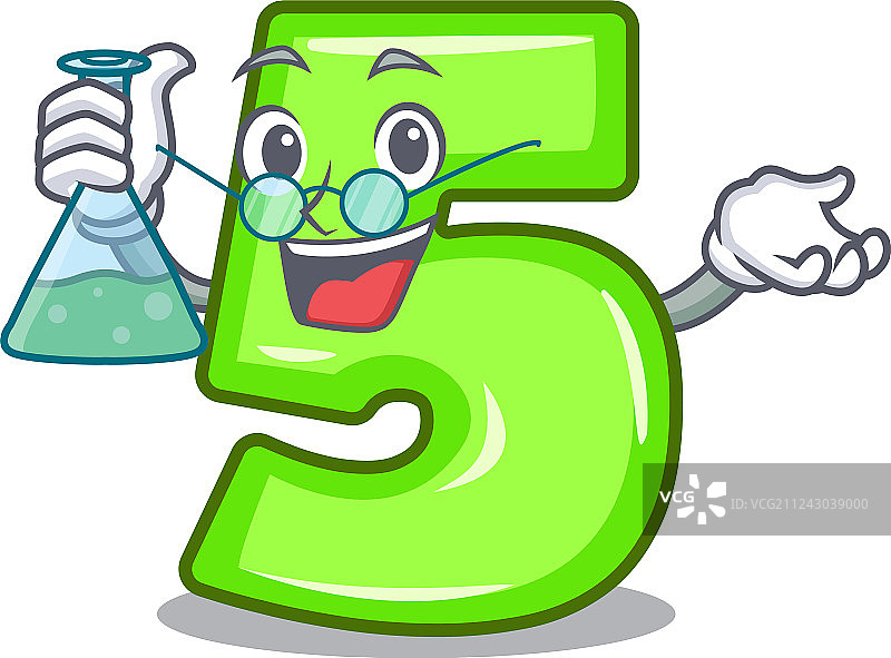 墙上门牌号为5的卡通房子教授图片素材