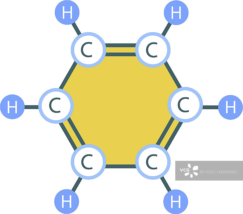 苯分子图标扁平风格图片素材