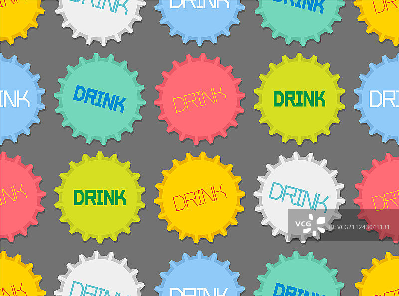 彩色瓶盖无缝图案图片素材