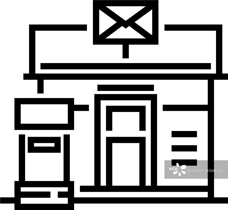 邮局线条图标图片素材