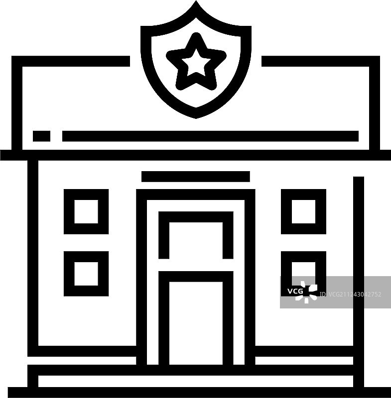 警察局线条图片素材