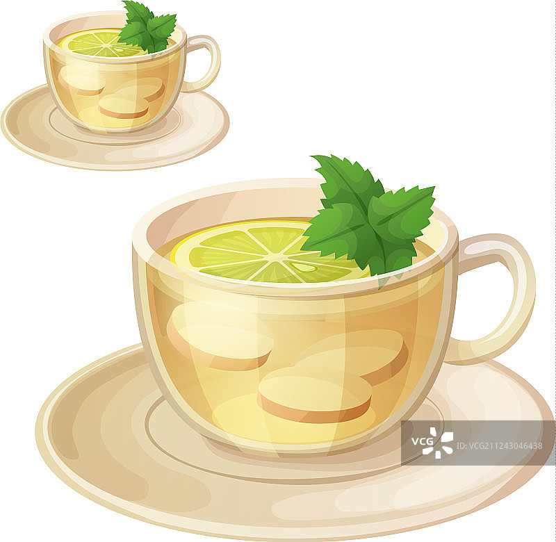 姜和薄荷草药茶图片素材