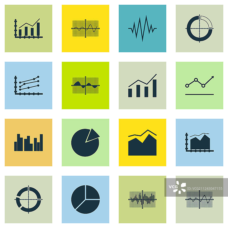 一组图表图表和统计图标图片素材