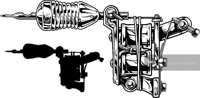 黑白纹身机图案套装3图片素材