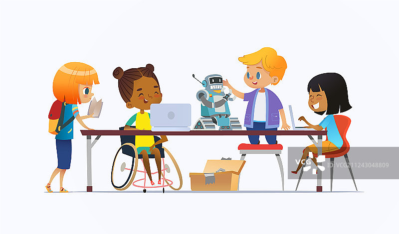 坐在轮椅上的非洲裔美国残疾女孩图片素材